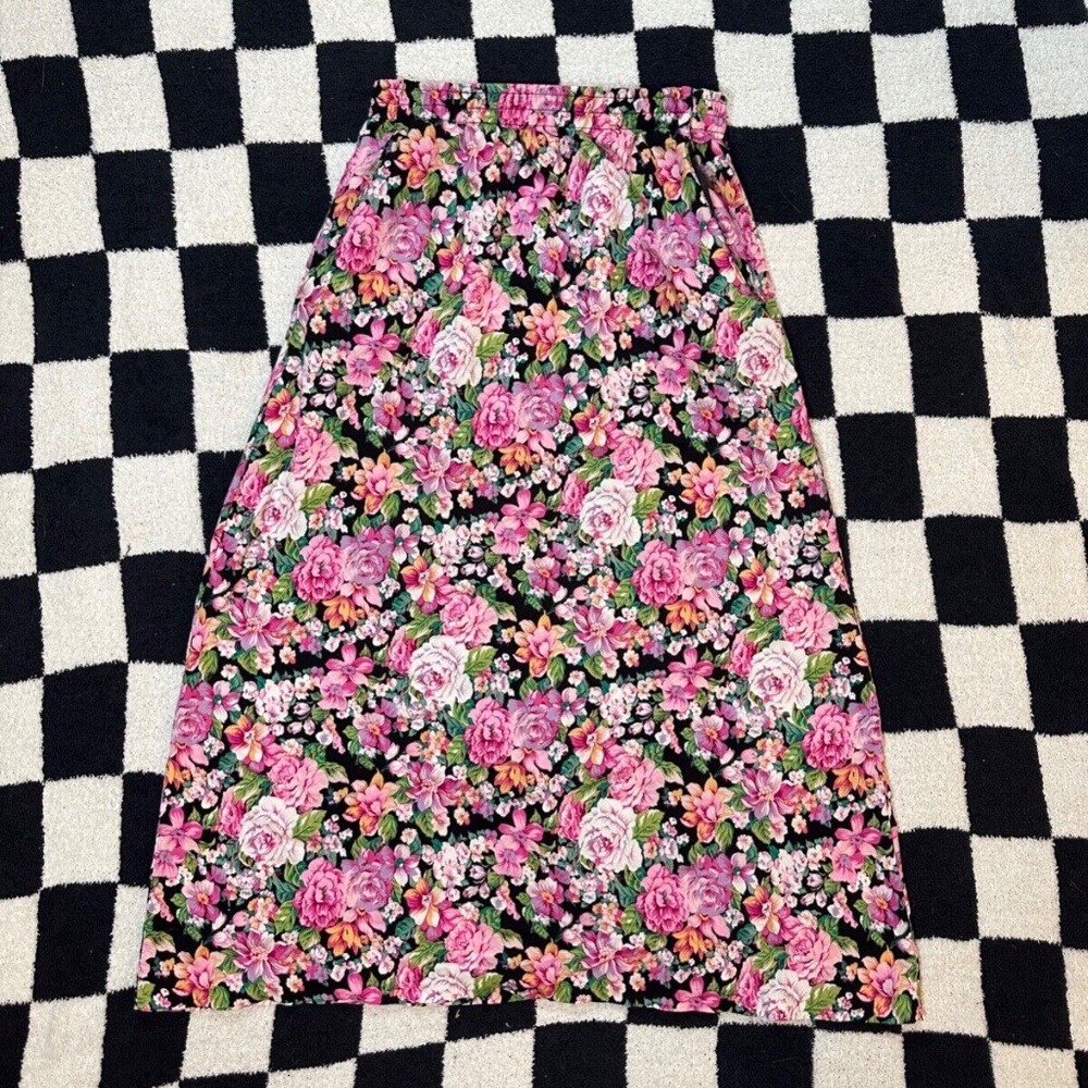 Voice Vintage Floral Skirt Y2K 90s High Waist Slip Size M Made in USA